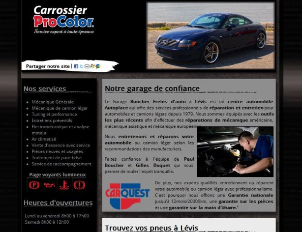 Site internet pour carrossier pro-color