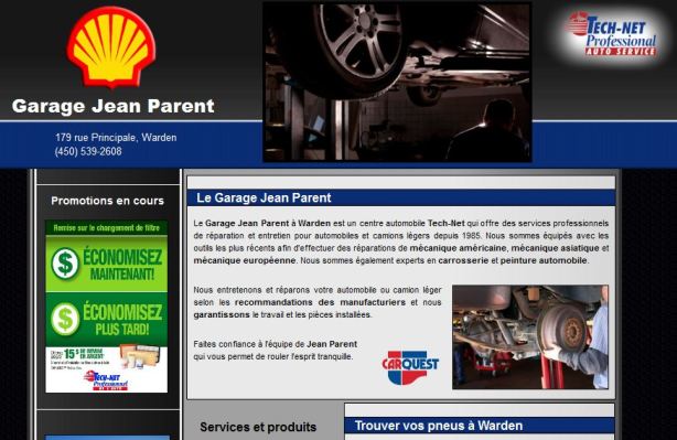 site internet pour garage shell