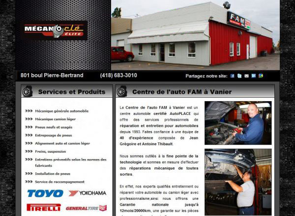 Site internet pour garage mécano-clé