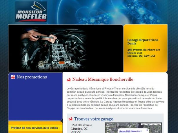 Site web pour garage Vast-Auto Monsieur Muffler